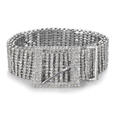 Fashion Luxury Women'S Rhinestone Belt Female Ten Row Bright Bride Wide Bling Crystal Diamond Waist Chain Belt Rhinestones - Sheseelady